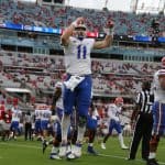 Kyle Track celebrates a first quarter td against UGA- 1100x795