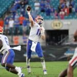 Kyle Trask throws a pass against UGA- 1281x820