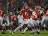 Quarterback Kyle Trask throws a pass against Arkansas-1142x800