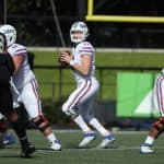 Quarterback Kyle Trask throws against Vanderbilt-1039x750