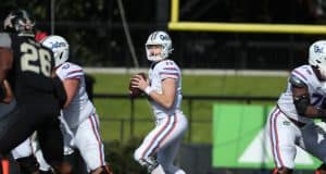 Advanced stats review of Florida’s sleepy win over Vanderbilt Quarterback Kyle Trask throws against Vanderbilt-1039x750
