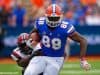 University of Florida tight end Kemore Gamble runs after a catch against South Carolina in 2018 - Florida Gators Football- 1280x853