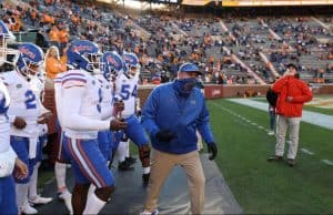 Dan Mullen and the Florida Gators enter the field at Tennessee- 1013x650