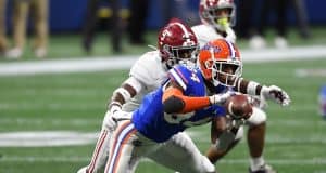 Florida Gators tight end Kyle Pitts catches a pass in the SEC Championship game-987x790