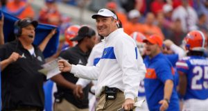 Dan Mullen smiles after a stop against Georgia in 2019 - 1280x853
