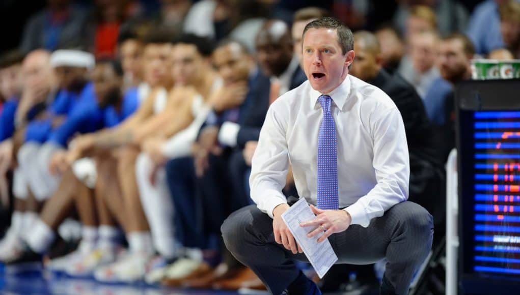 Mike White coaches on the sideline in Florida's 2020 win over Vanderbilt - 1280x854