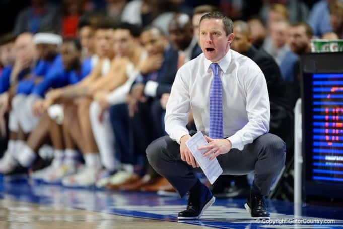 Mike White coaches on the sideline in Florida's 2020 win over Vanderbilt - 1280x854