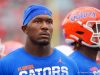 Florida Gators defensive lineman Zachary Carter goes through pre-game warmups in 2019 - 1280x853