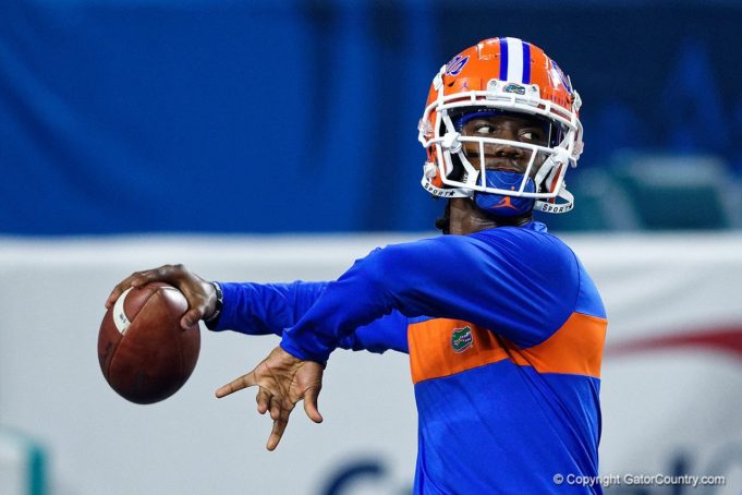 Florida Gators quarterback Emory Jones warms up before the bowl game - 1280x854