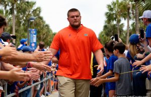 Florida Gators offensive lineman Brett Heggie at Gator Walk in 2019 - 1280x854