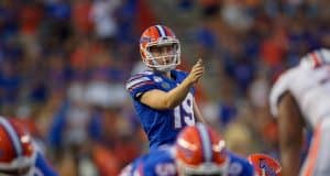 Florida Gators kicker Evan McPherson lines up a field goal against UT Martin - 1280x853