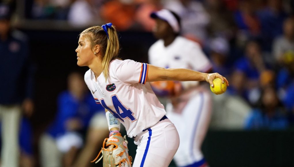 Rylee Trlicek pitches for the Florida Gators in 2020 - 1280x854