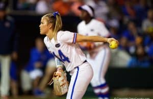 Rylee Trlicek pitches for the Florida Gators in 2020 - 1280x854