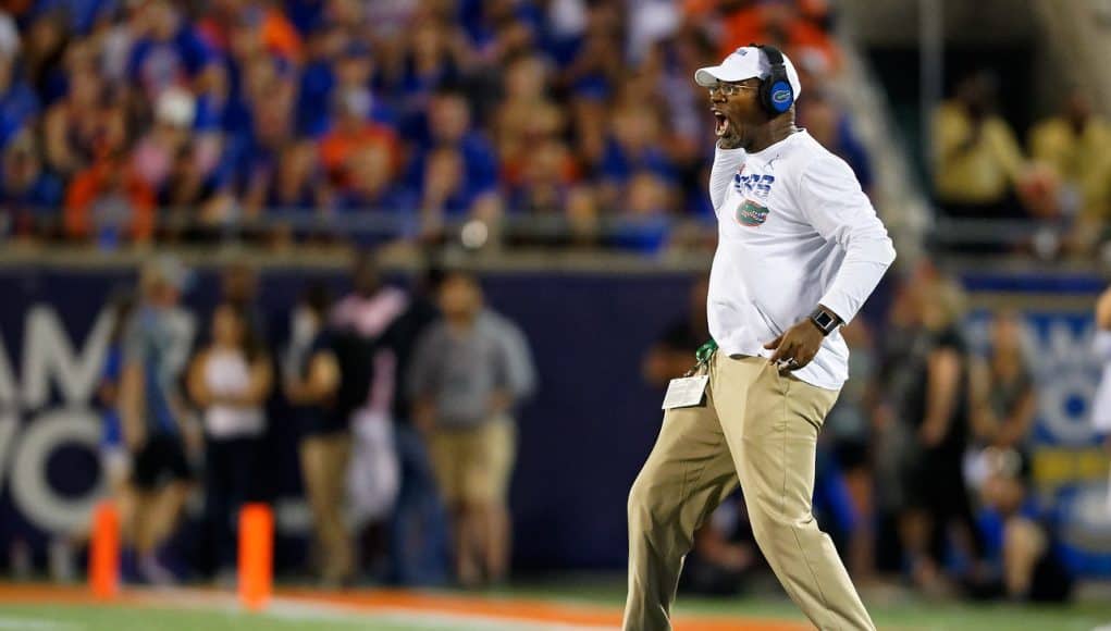 David Turner coaches in Florida's 2019 season opener against Miami - 1280x854