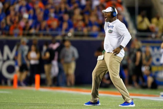 David Turner coaches in Florida's 2019 season opener against Miami - 1280x854