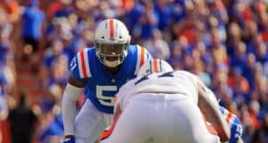 Florida Gators linebacker Ventrell Miller lines up against Auburn - 1280x853