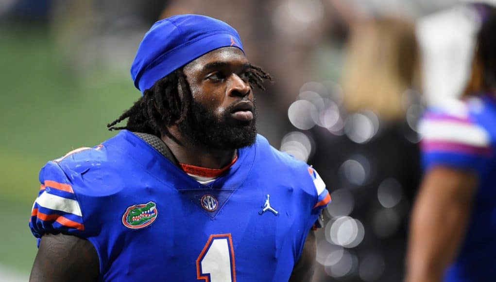 Florida Gators defensive end Brenton Cox at the 2020 SEC Championship Game - 1280x854