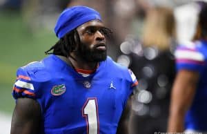 Florida Gators defensive end Brenton Cox at the 2020 SEC Championship Game - 1280x854