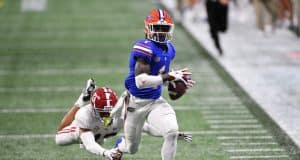 Florida Gators wide receiver Kadarius Toney makes a touchdown catch against Alabama in the SEC Championship Game - 1280x854