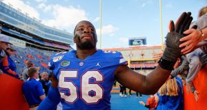 Florida Gators defensive lineman Tedarrell Slaton goes to the locker room after the 2019 Vanderbilt game - 1280x854