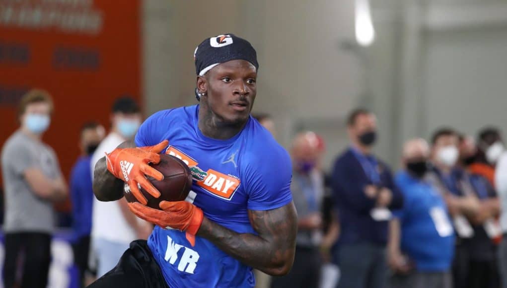 Receiver Kadarius Toney makes a catch at Florida's Pro Day - 1280x826