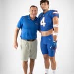 Tight end Oscar Delp with Dan Mullen during his Florida Gators official visit-814x958