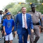 Florida Gators head coach Dan Mullen enters the stadium before the game-1280x853