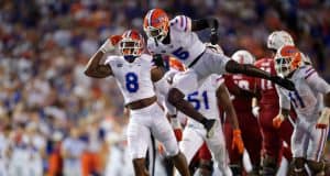 Florida Gators linebacker Khris Bogle and defensive back Kaiir Elam against FAU-1280x853