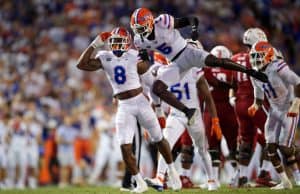Florida Gators linebacker Khris Bogle and defensive back Kaiir Elam against FAU-1280x853