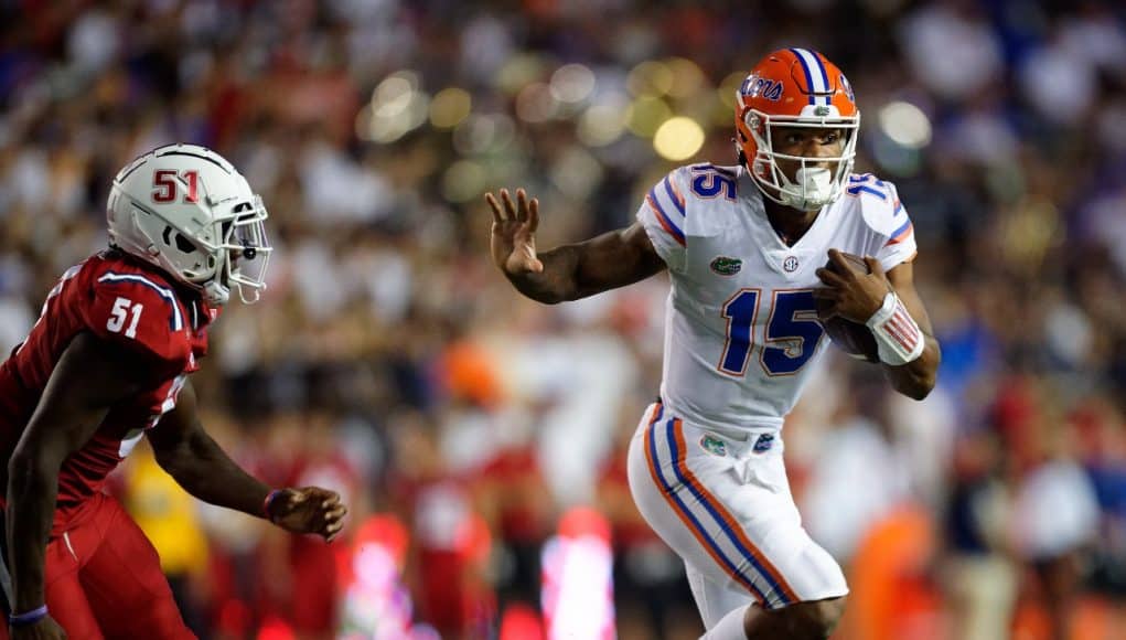 Florida Gators quarterback Anthony Richardson runs against FAU- 1280x1024