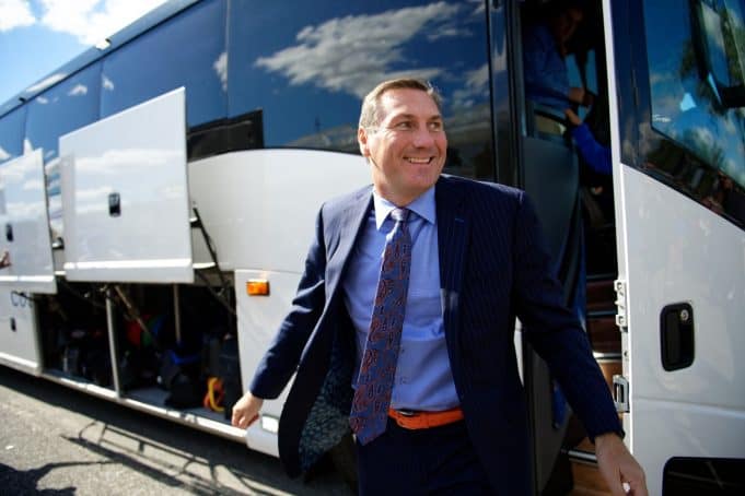 Florida Gators head coach Dan Mullen at Gator Walk before the Georgia game-1280x853