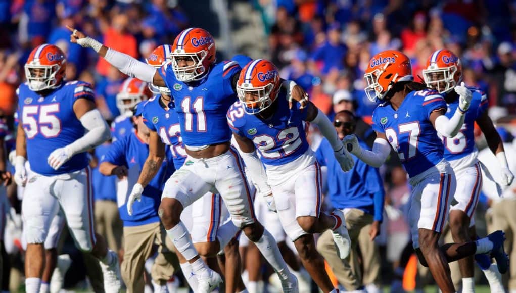 Florida Gators linebacker Mohamoud Diabate and Rashad Torrence against Georgia- 1280x854