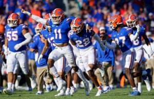 Florida Gators linebacker Mohamoud Diabate and Rashad Torrence against Georgia- 1280x854