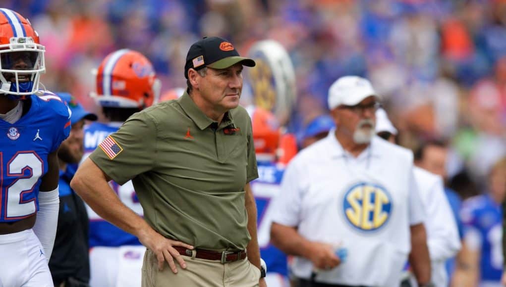 Florida Gators head coach Dan Mullen during the Samford game-1280x853