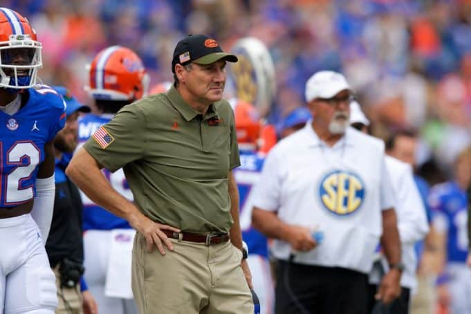 Florida Gators head coach Dan Mullen during the Samford game-1280x853