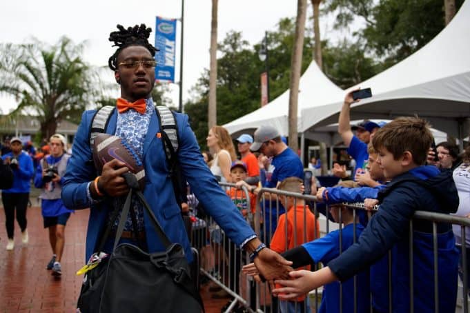Florida Gators quarterback Emory Jones at Gator Walk before the Samford game-1280x853