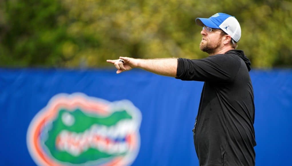 Defensive coordinator Patrick Toney coaching practice- 1024x683