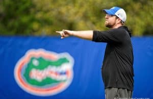 Defensive coordinator Patrick Toney coaching practice- 1024x683