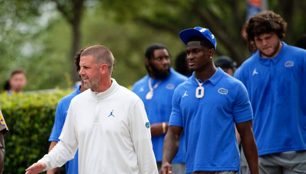 Florida Gators head coach Billy Napier at the Spring Game-1280x1024