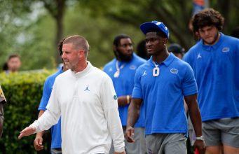 Florida Gators head coach Billy Napier at the Spring Game-1280x1024