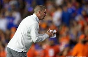 Florida Gators head coach Billy Napier coaches the Orange and Blue game.-1024x683