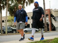 Florida Gators offensive line coaches Rob Sale and Darnell Stapleton.- 1280x853