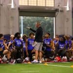 Billy Napier talks to recruits at Friday Night Lights.-1280x853