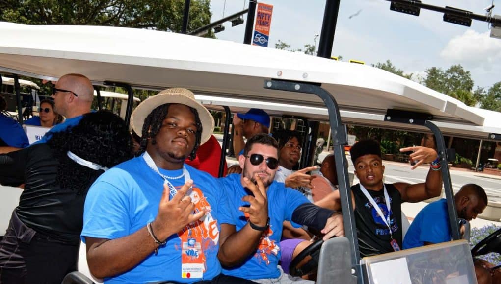 Defensive lineman Kayden McDonald at the Gators cookout-1280x853