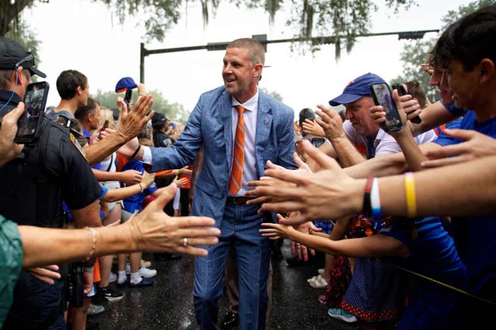 Florida Gators head coach Billy Napier during his first Gator Walk before the Utah game-1280x853