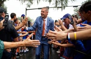 Florida Gators head coach Billy Napier during his first Gator Walk before the Utah game-1280x853