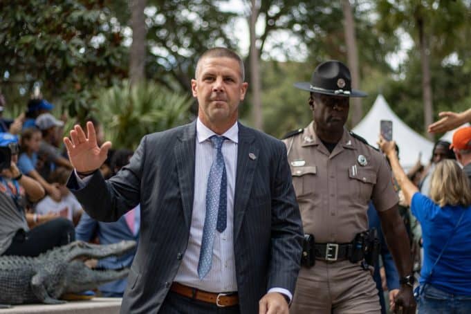 Florida Gators head coach Billy Napier at Gator Walk- 1280x853