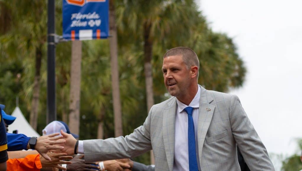 Florida Gators head coach Billy Napier at Gator Walk before the Kentucky game-1280x1072