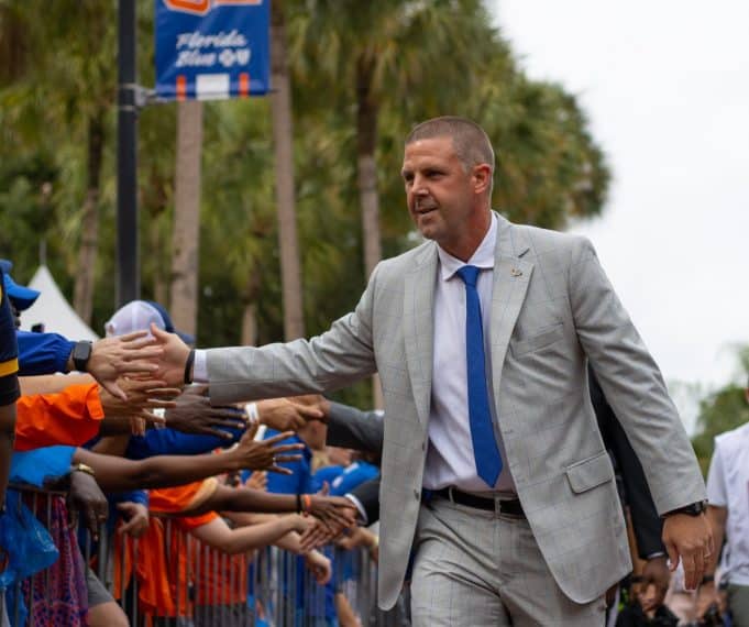 Florida Gators head coach Billy Napier at Gator Walk before the Kentucky game-1280x1072