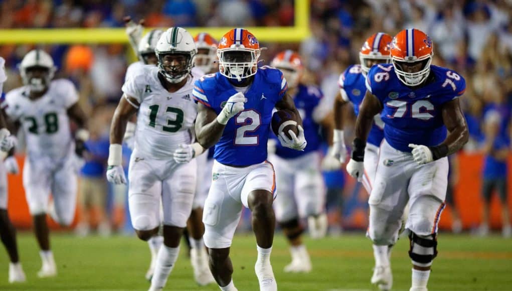 Florida Gators running back Montrell Johnson scores against USF.-1280x853